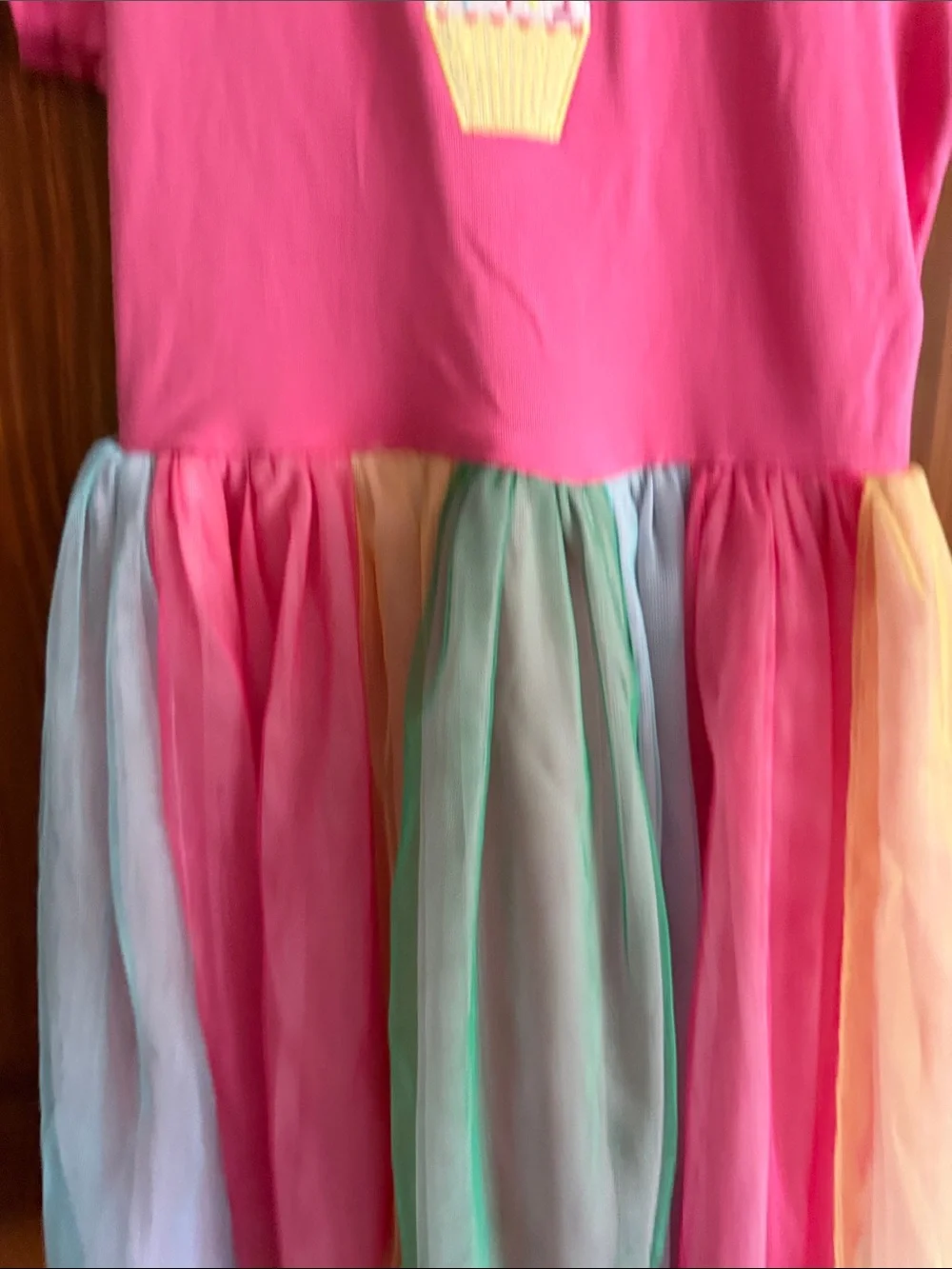 Gymboree Girls' Pink Cupcake Rainbow Tulle Dress